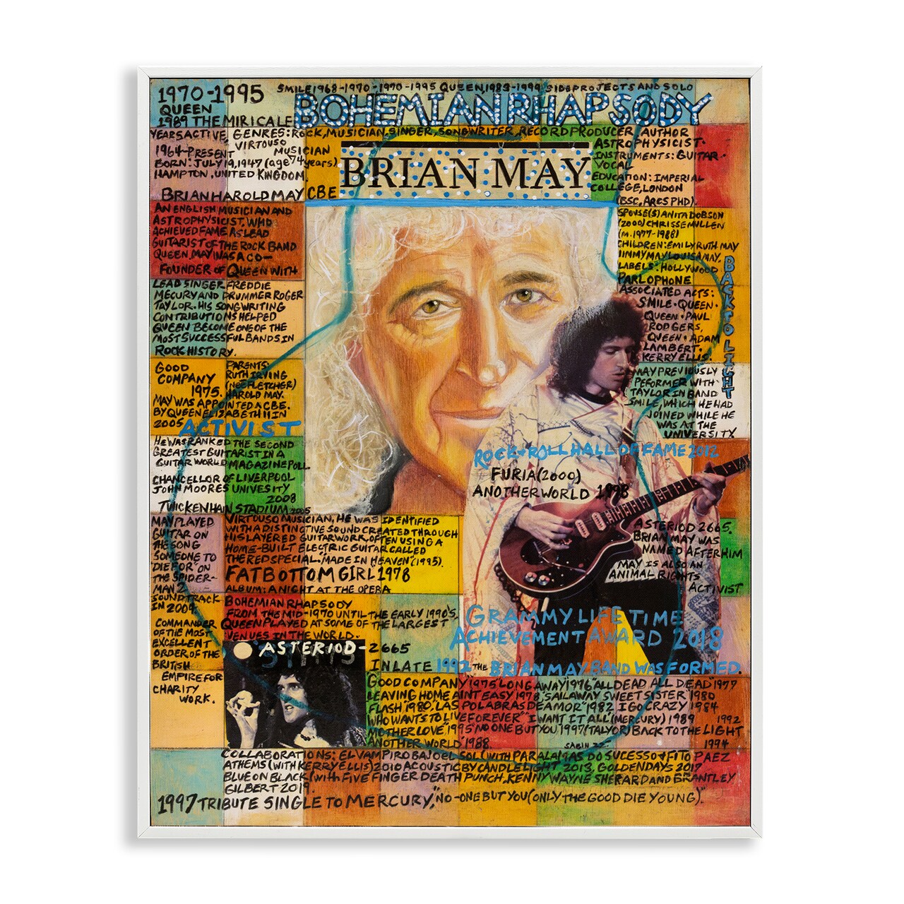 Stupell Industries Brian May Collage Framed Giclee Wall Art Design by Sabin